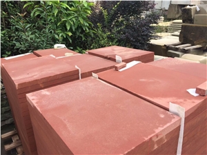 China Red Sandstone Honed Surface Paving Stones Competitive Prices