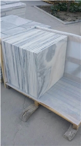 Cloudy Grey White Marble Tiles Slabs Sandblast Surface for Paving