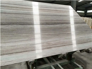 Crystal Wood Vein White Marble Slabs High Polished Straigt Vein Competitive Prices