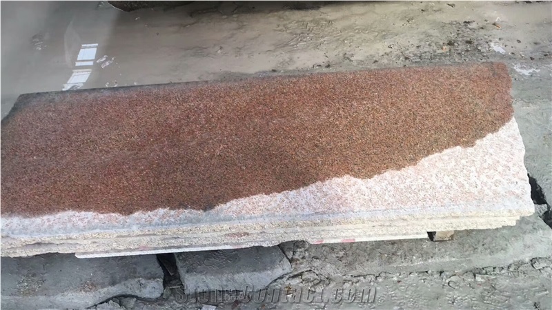G350 Rusty Granite Flamed Surface Brown Color Tiles Slabs Competitive Prices