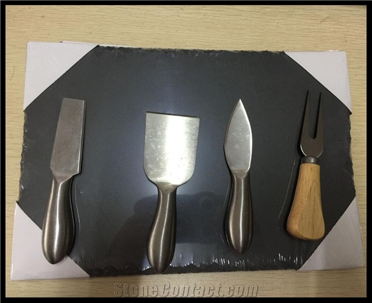 Black Slate Dinner Plate, Oval Shape Black Granite Coasters and Placemat, Slate Chopping Board Uk