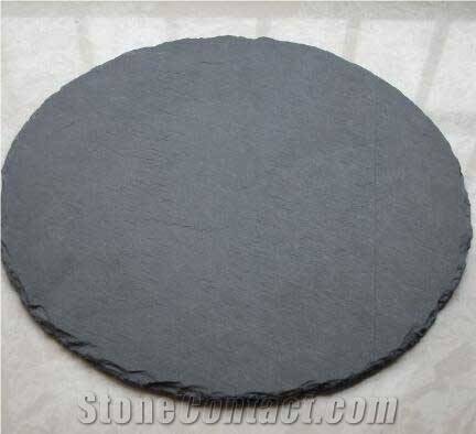 China Black Slate Cheese Plate , Eco-Friendly Natural Slate Plate Sets,Slate Plate