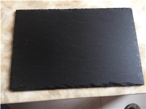 Engraved Logo Black Slate Stone Pizza/ Dinner Black Slate Plate 2525cm Kitchen Accessories