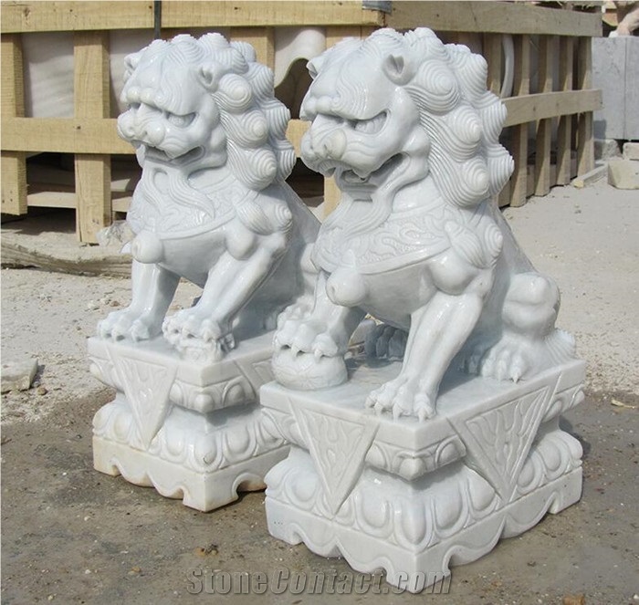 Fu Dog Statues, Mabrle Animal Statues Sculpture Full Size