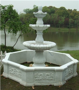 Large Garden Water Fountain , Outdoor Use Resin Water Fountain , Hand Carved Various Kinds Of Water