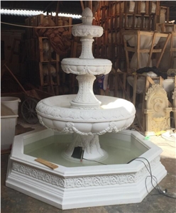 Large Garden Water Fountain , Outdoor Use Resin Water Fountain , Hand Carved Various Kinds Of Water