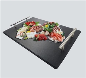 Natural Black Slate Table Ware Set , Good Quality Competitive Price Slate Cheese Dish