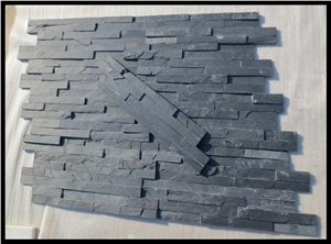 Natural Stone Thin Veneer, Natural Stone Veneer, Black Wall Cladding Panels, Ledge Stone