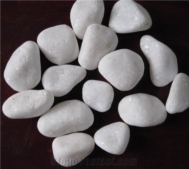 Snow White Pebbles 20-40mm, Polished White Pebbles Stone, Polished White Pebbles