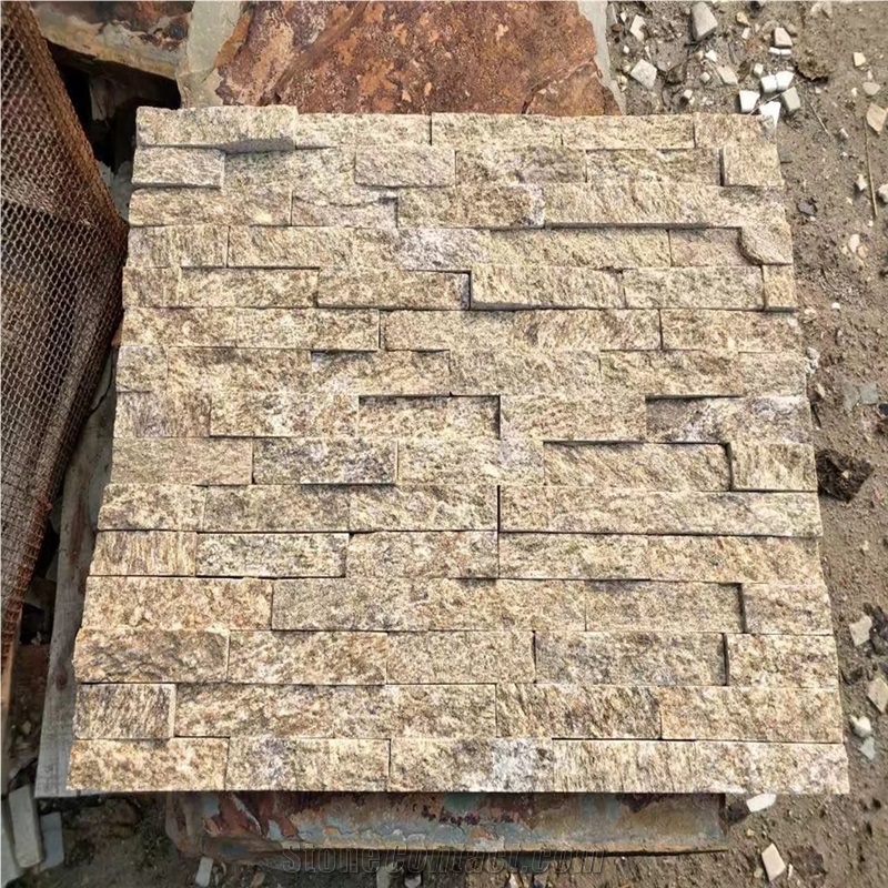 Tiger Skin Natural Granite Stone Cement Back Decorative Wall Covering Stone Panels