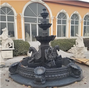 White Horse Marble Fountain Prices for Sale,Large Outdoor Garden Stone Water Fountain