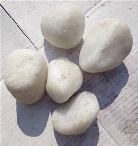 White Round Pebble Stone, White Pebble Stone, White Tumbled Pebble Stone