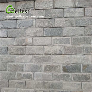 Green Quartzite Split Mushroom Pillow Face Castle Stone Strip for Feature and Garden Exterior Wall Cladding
