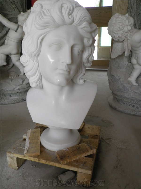 Pure White Marble Bust Western Style