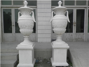 White Marble Plowerpot Vase