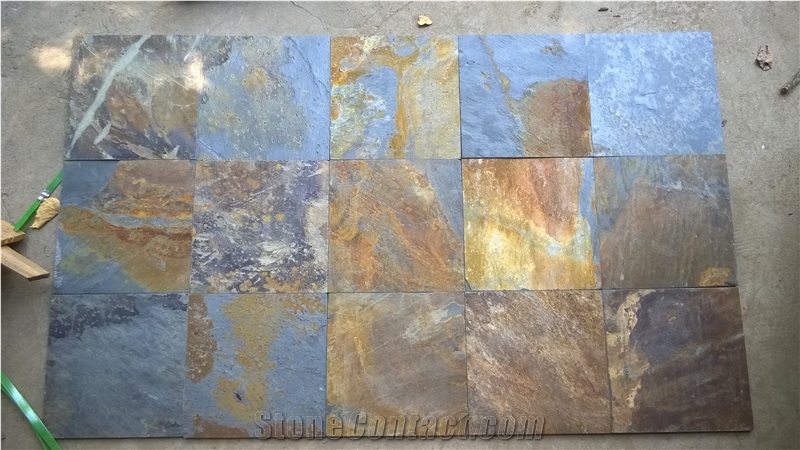 China Autumn Rusty Slate Flooring Tiles and &Slabs for Stone Wall Covering