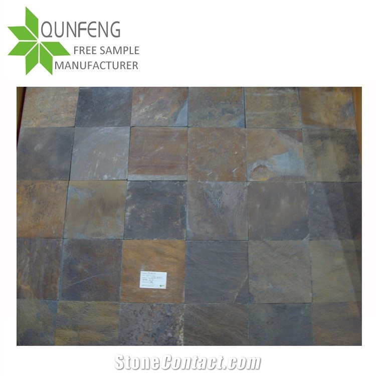 Chinese Multicolour Slate Tiles,Copper Rust Split Face Slate Pavers,Multicolor Slate Patio Stones,Natural Paving Stone,Rusty Slate Walltiles