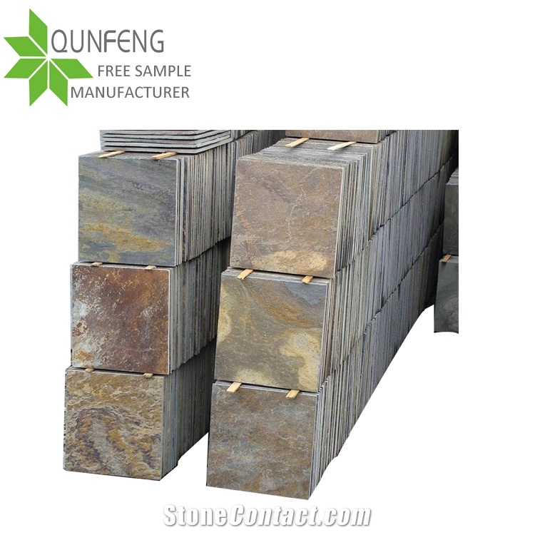 Chinese Multicolour Slate Tiles,Copper Rust Split Face Slate Pavers,Multicolor Slate Patio Stones,Natural Paving Stone,Rusty Slate Walltiles