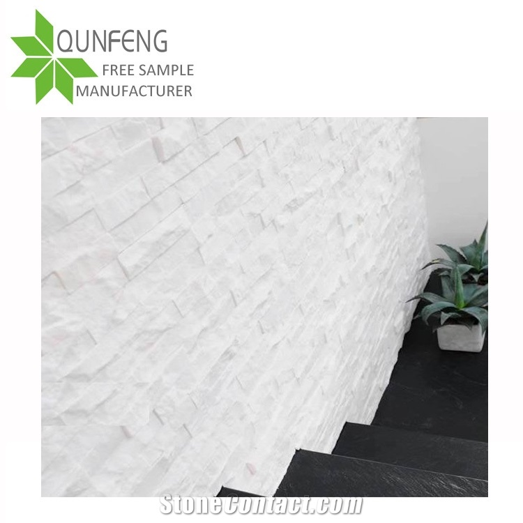 Crystal White Quartzite Natural Ledgestone/ White Stacked Stone for Wall Decorative