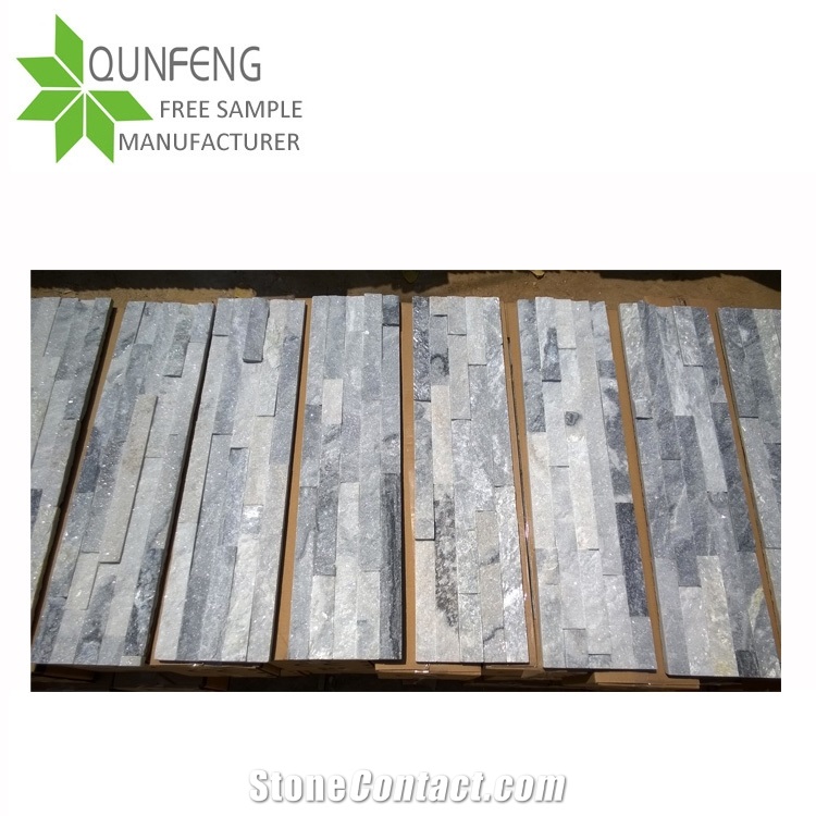 Customized 60x15cm Grey Cloud Quartzite Cultural Slate Stone/Ledgerstone/Stacked Stone Veneer