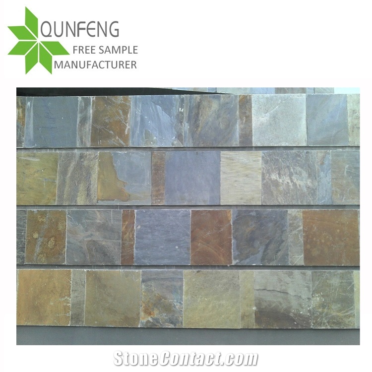 Durable Non-Fading Natural Split Surface Multicolor Slate Floor Tile/Wall Slate Tile