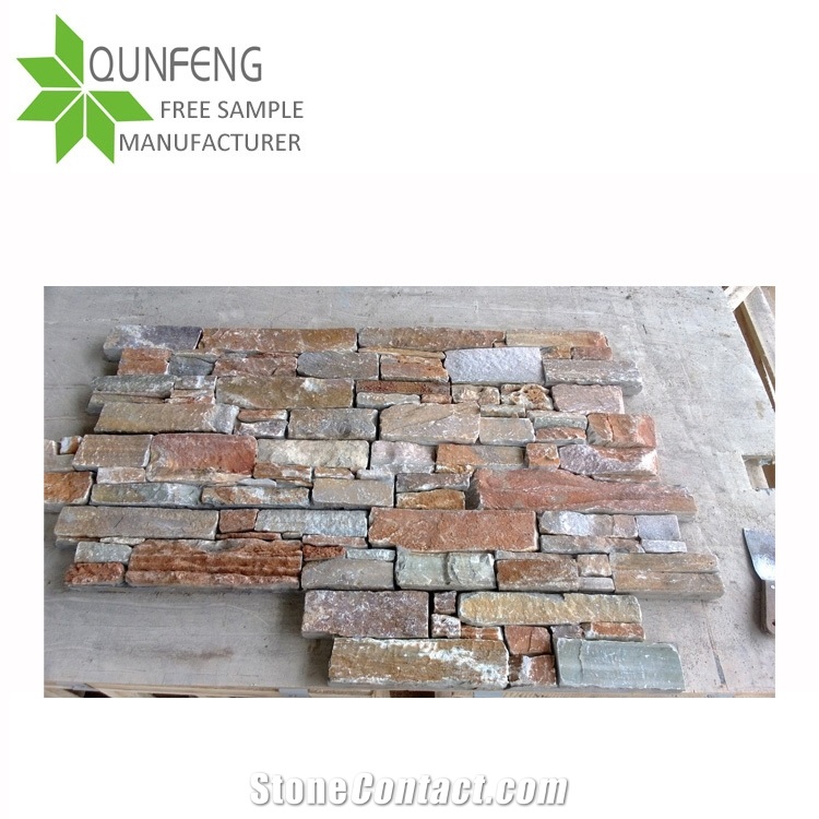 Durable Non-Fading Natural Surface Multicolor Ledge Stone/Slate Stone Wall Cladding