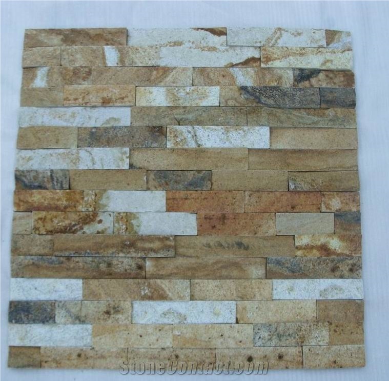 Durable Non-Fading Split Surface Natural Multicolor Sandstone Stacked Stone/Culture Stone Wall Tile