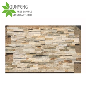 Erosion Resistance Antacid Split Surface Durable Non-Fading Natural Yellow Culture Stone Wall Panel Slate