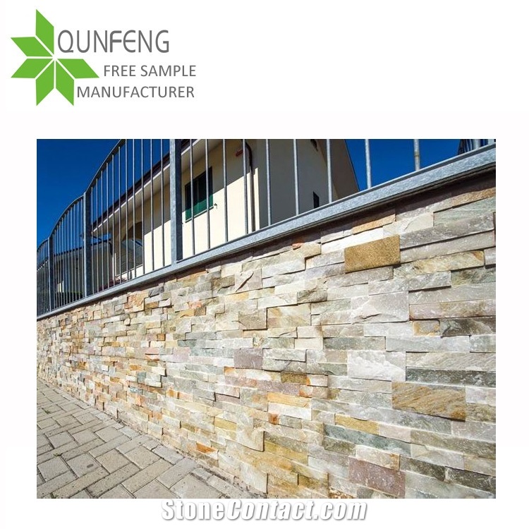 Erosion Resistance Antacid Split Surface Durable Non-Fading Natural Yellow Culture Stone Wall Panel Slate