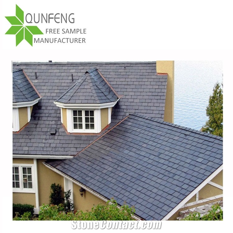 High Quality Chipped Edge U-Shape Black Roof Tiles