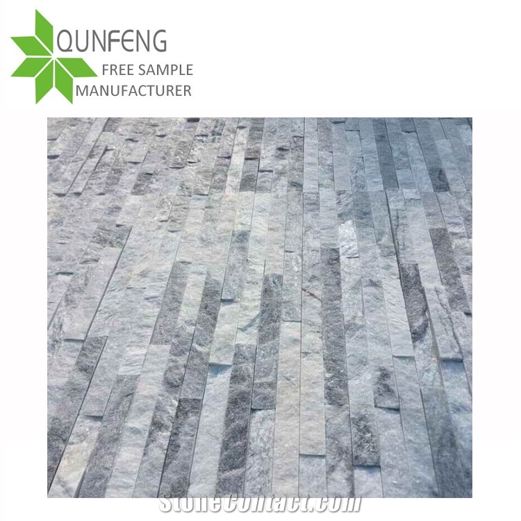 High Quality Grey Cloud/White Quartzite Slate Split Face Cultured Stone for Cladding/Brick Stacked Stone