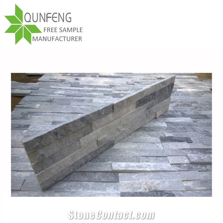 High Quality Grey Cloud/White Quartzite Slate Split Face Cultured Stone for Cladding/Brick Stacked Stone