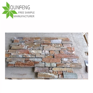 High Quality P014 Cement Ledge Stone,Wall Cladding Panel with Cement Back, Cultured Slate Stone for Z Clad
