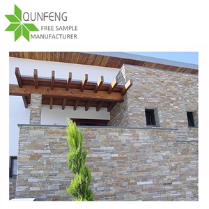 High Quality P014 Cement Ledge Stone,Wall Cladding Panel with Cement Back, Cultured Slate Stone for Z Clad