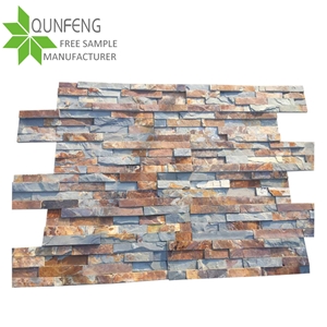 Hot Sale 1560cm Erosion Resistance Antacid Natural Rusty Slate Culture Stone Wall Panel
