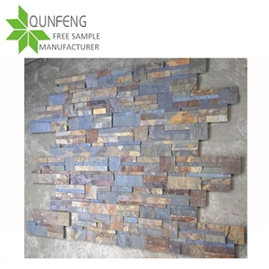 Manufactured Multicolor S Shape Slate Wall Panel Stone,Feature Stone Wall,Cultured Stone