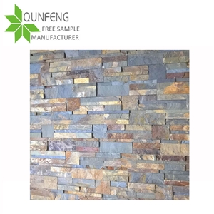 Manufactured Multicolor S Shape Slate Wall Panel Stone,Feature Stone Wall,Cultured Stone