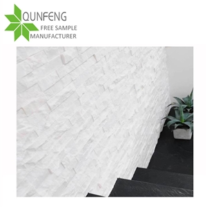 Popular Pure White Quartzite Culture Stone, Quartzite Cladding Stone for Wall Decorative