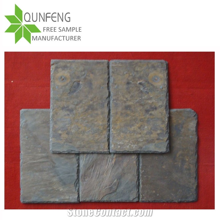 Rectangular Rusty Slate Roof Tiles for Wall Covering,Roofing Slate Stone