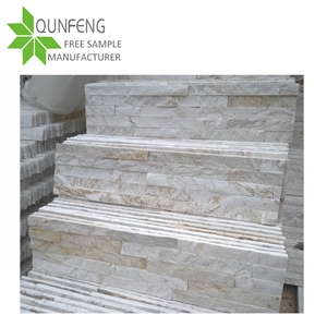 Split Surface Durable Natural Beige Marble Culture Stone Panel Wall Cladding Stone