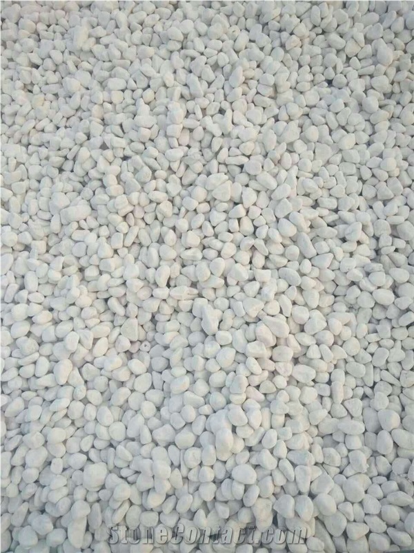 Bulk Wholesale Outside Tumbled Artificial Snow White Garden Stone Chips Display Flooring