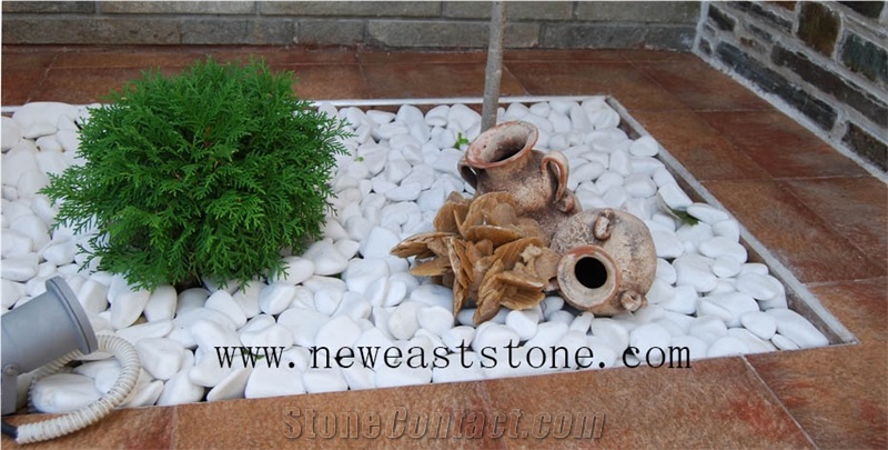 Landscaping Pebble Stone Thasos Snow White Pea Artificial Gravel for Driveway