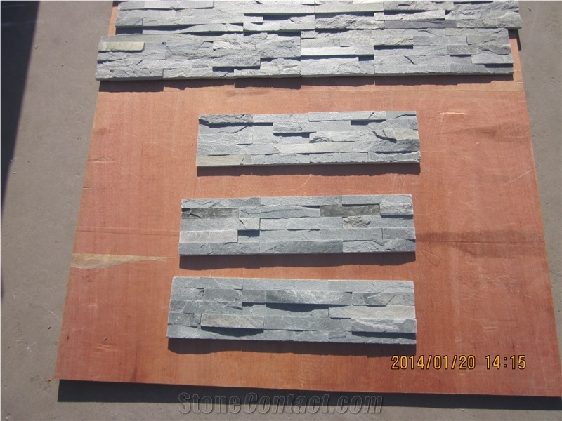 Raw Green Fireproof Stone-Veneer Brick Wall Panels Decorative Interior