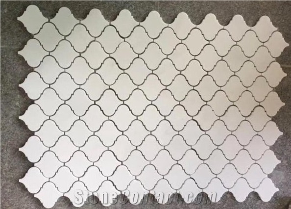 White Marble Mosaic,Polished Arabesque Pattern Mosaic Tiles