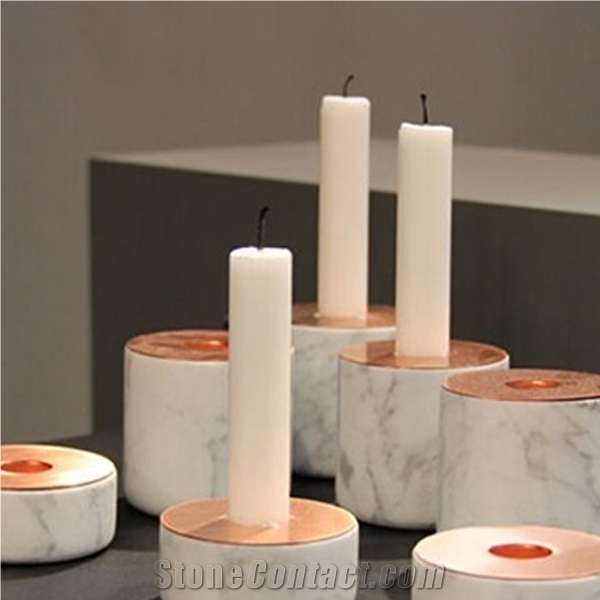 Carrara White Marble Candle Holders, Carrara White Marble Trivets, Marble Platters