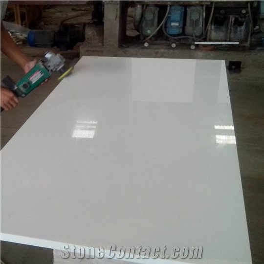 Pure White Nano Crystallized Glass Stone Big Slabs,Solid Surface Artificial Marble Stone Tile Cut to Size/Crystal Glass White Artificial Stone