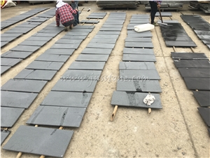 Hainan Black Basalt Tiles & Slabs / China Black Basalt / Sawn 400 Grit Bluestone Tiles / Factory Owner