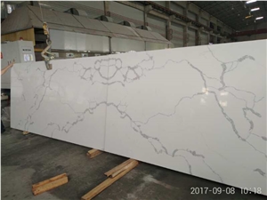 Calacatta White Quartz Stone Soild Surface Slabs and Flooring Tiles