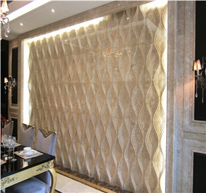 Cnc Waterjet Customized Marble Opus Pattern Wall Caverings Tiles