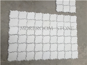 White Marble Waterjet Artistic Mosaics Tile